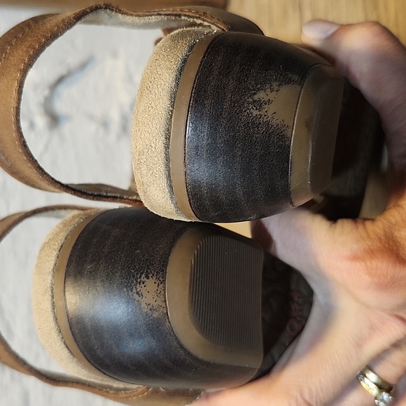 Taos Faith‎ Women's Brown Leather Slingback Low Heel Closed Toe Shoes Size 39 - Picture 14 of 16